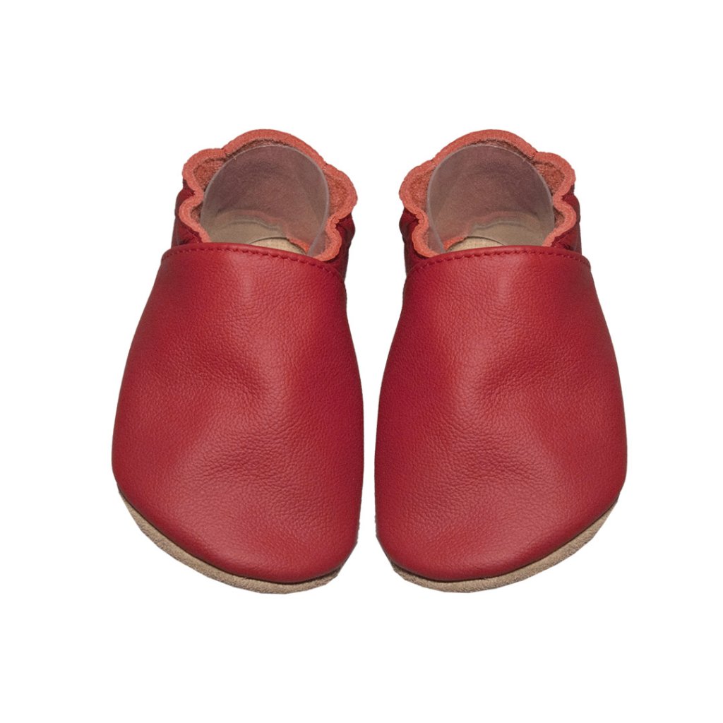 baBice Plain Red rote Krabbelschuhe