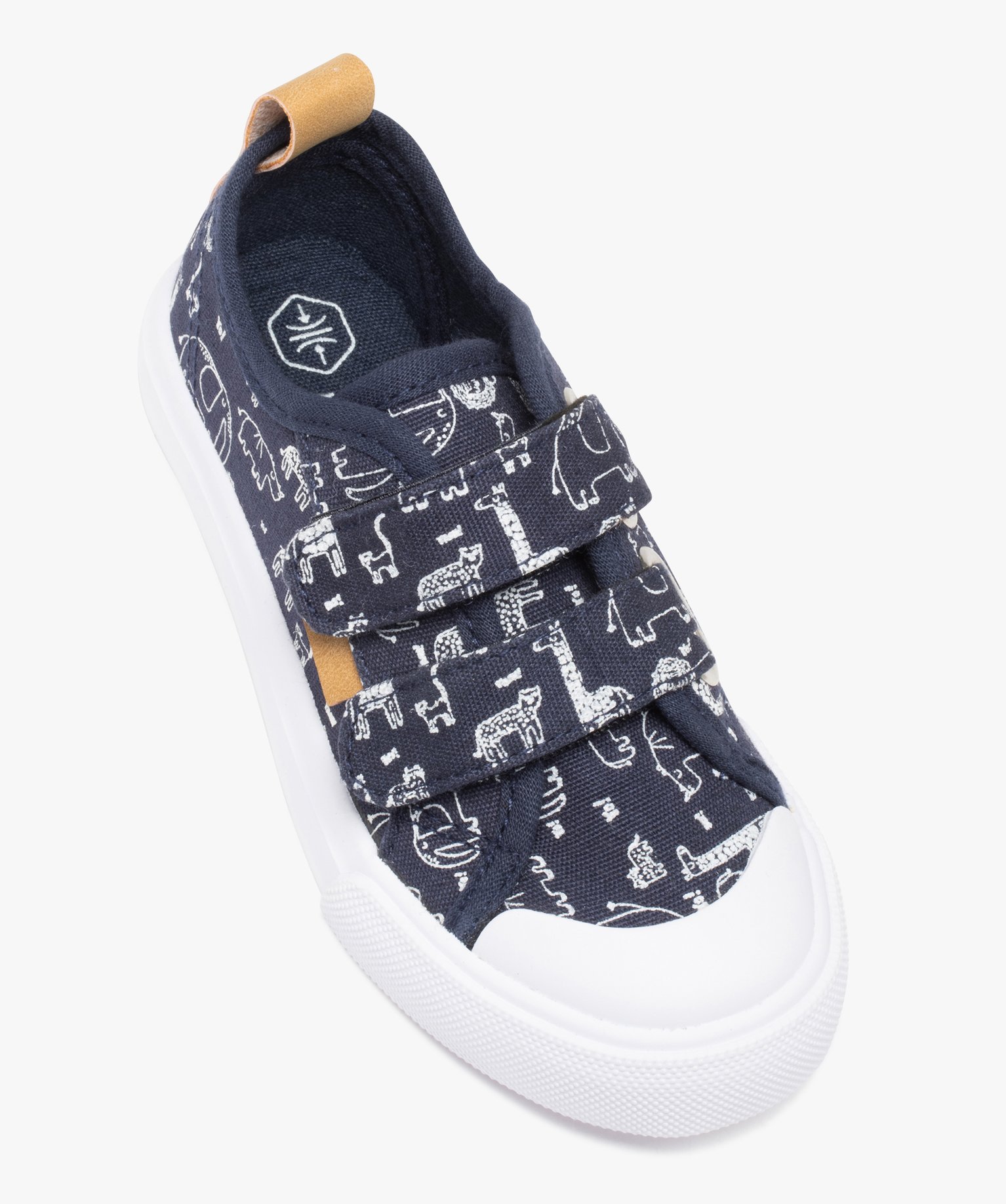 Baskets Garçon à scratch dessus toile motifs animaux marine | GEMO