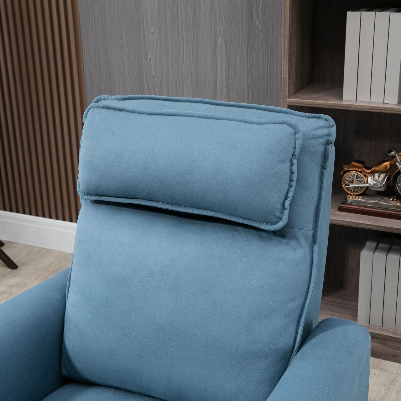 HOMCOM Elektrischer Aufstehsessel Relaxsessel mit Aufstehhilfe, Samt, Blau