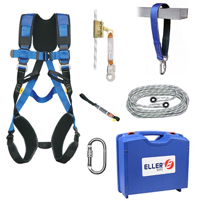 ELLERsafe FP-SET-HD-PROFI Zestaw zabezpieczający przed upadkiem z dachu skośnego, rozmiar Profi M-XL