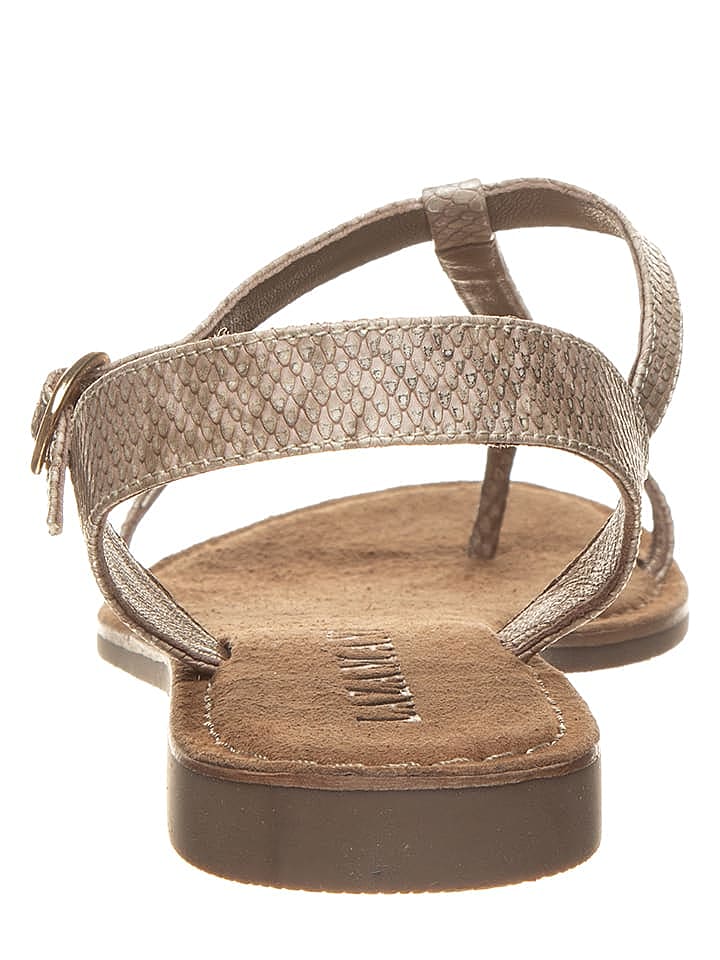Lazamani Leder-Zehentrenner in Beige günstig kaufen 38