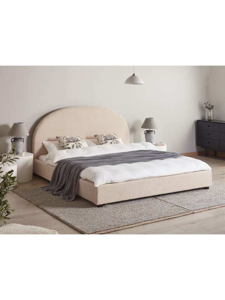 Beliani Doppelbett VAUCLUSE in Beige - (W) 194 x (H) 112 x (L) 214 cm günstig kaufen onesize