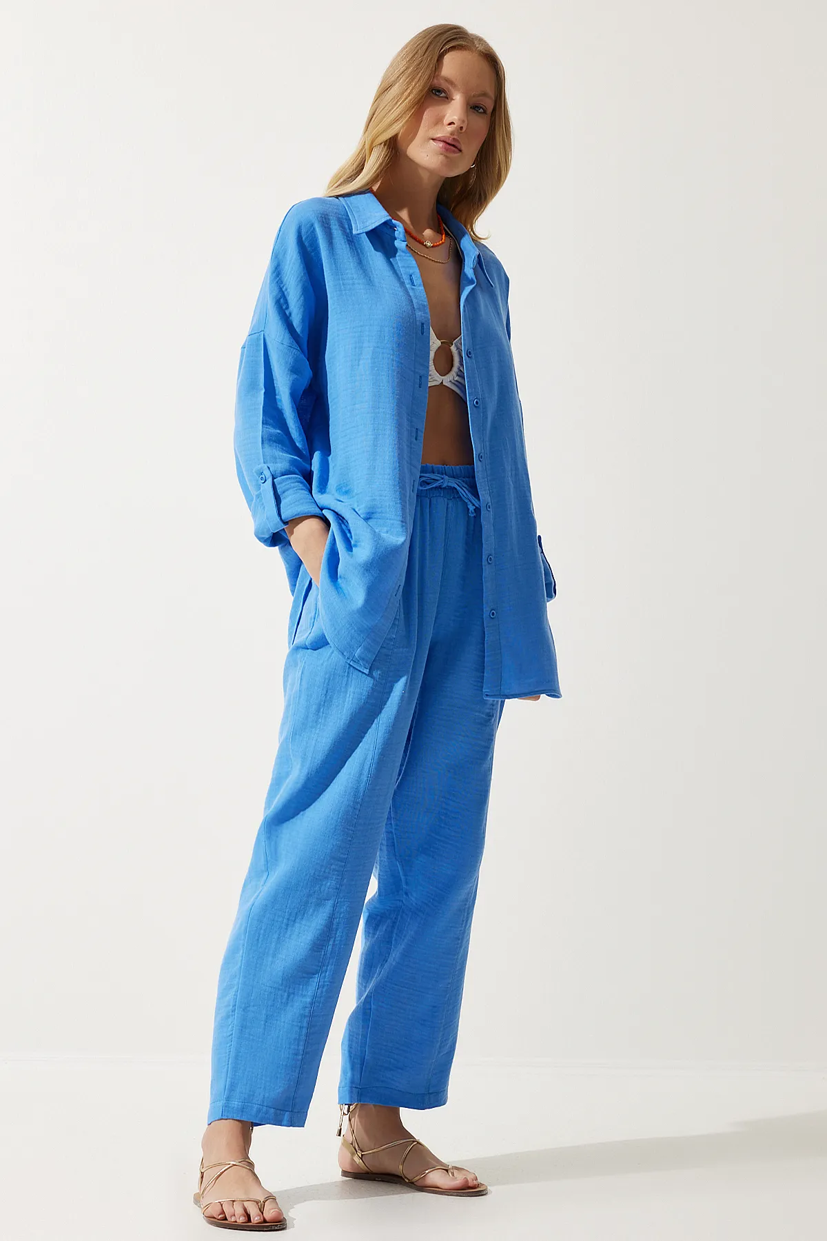 Happiness İstanbul  Zweiteiler - Blau - Regular Fit