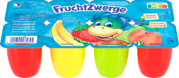 Danone Fruchtzwerge Erdbeere, Banane, Pfirsich-Birne