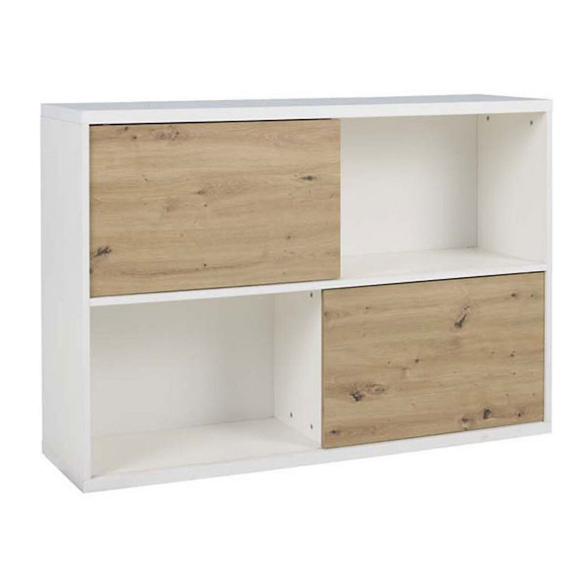 Bücherregal Regal Kora 133x37x91,5cm weiß Artisan Eiche