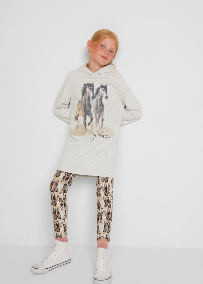 Mädchen Kapuzen-Sweatshirt + Leggings (2-tlg.Set)