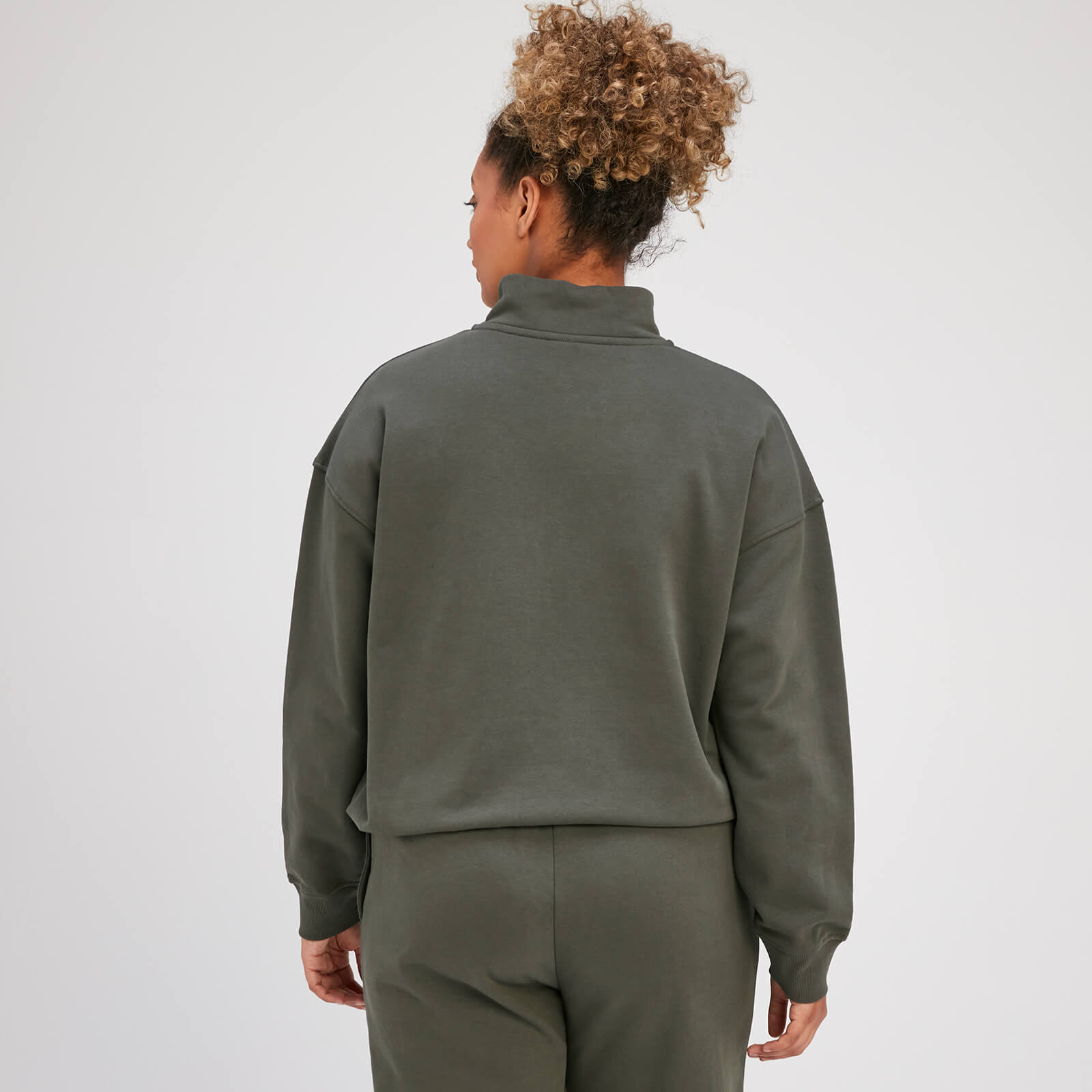 Sweat à fermeture éclair ¼ MP Rest Day pour femmes – Vert taupe