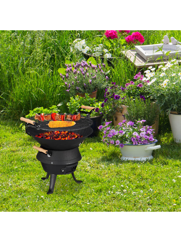 relaxdays Grillfass in Schwarz günstig kaufen onesize