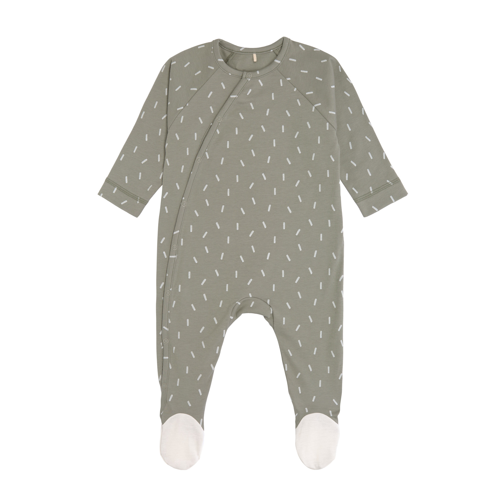 Baby Schlafanzug mit Füßen - Bio Baumwolle, Speckles, Grün
