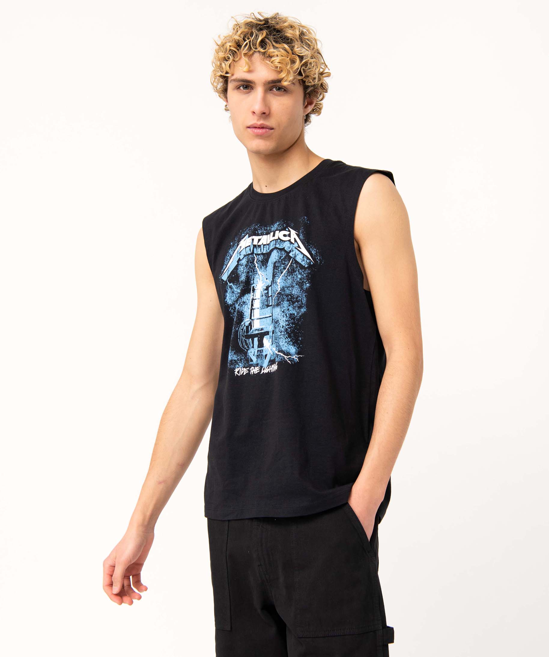 Tee-shirt homme sans manches imprimé - Metallica gris fonce | GEMO