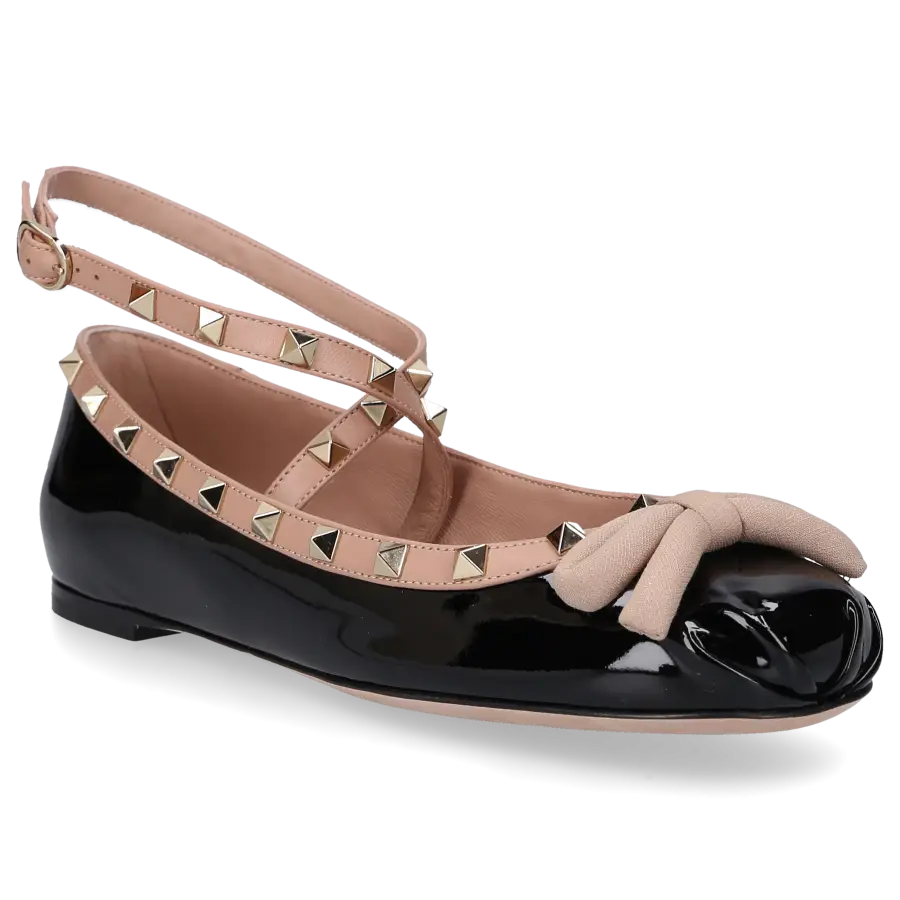 Valentino Garavani - Ballerinas ROCKSTUD Lackleder - schwarz