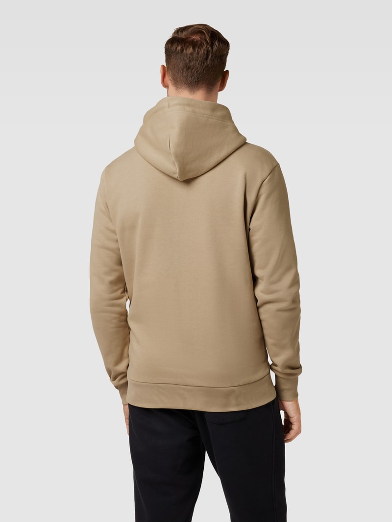 Sweatjacke mit Label-Stitching in beige