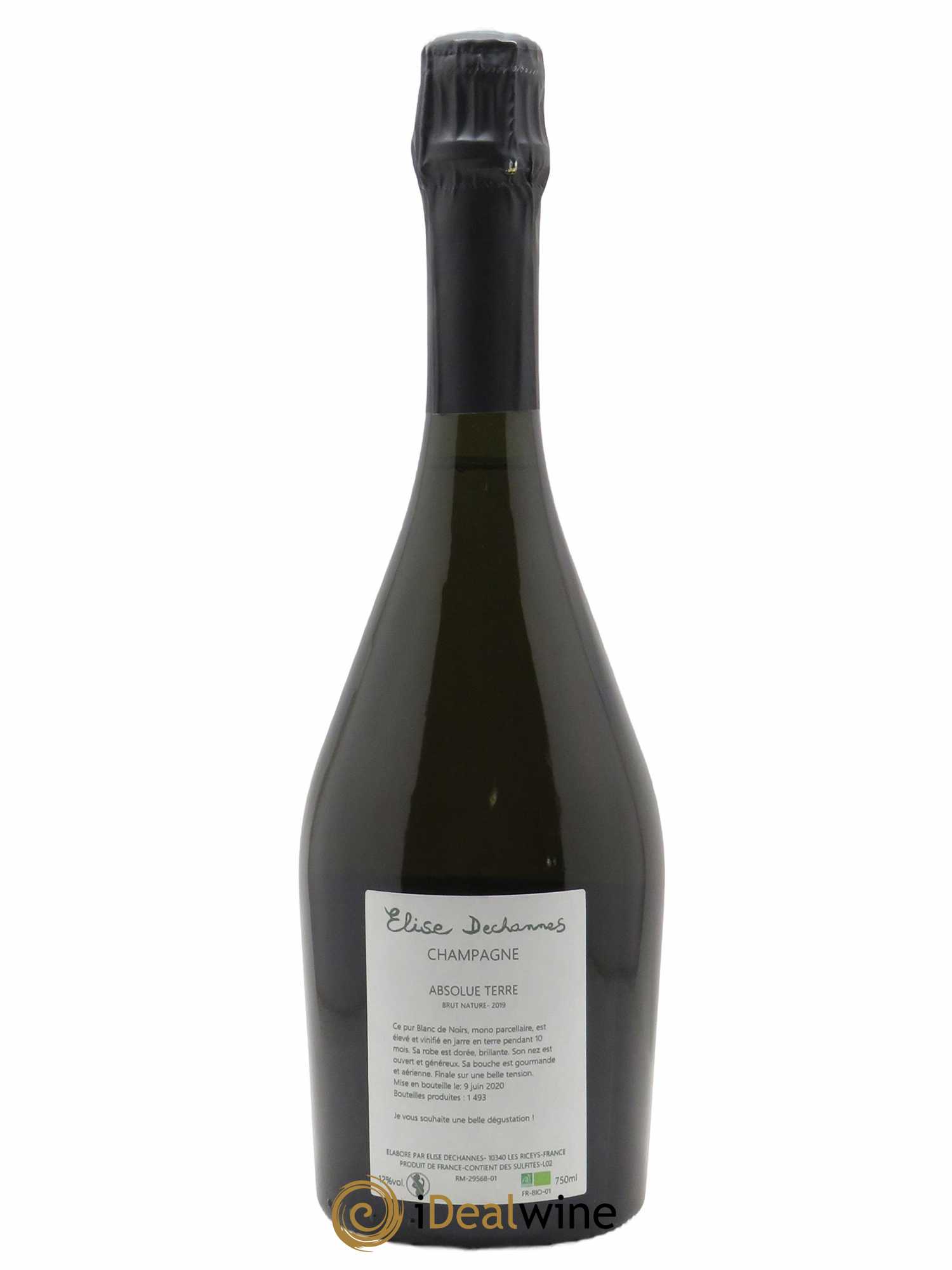 Absolue Terre Blanc de Noirs Brut Nature Elise Dechannes (Domaine)  2019 - Lot de 1 Bouteille