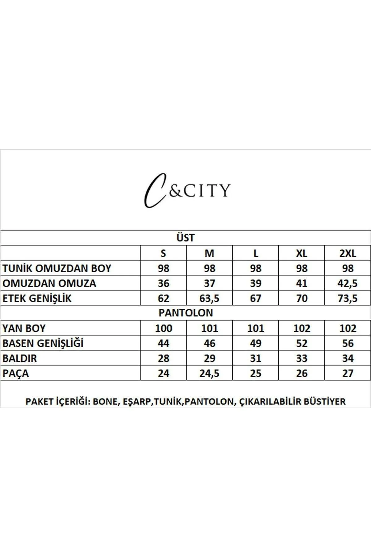 C&City  Vollständig bedeckter 4-teiliger Hijab-Badeanzug C11007 Schwarz