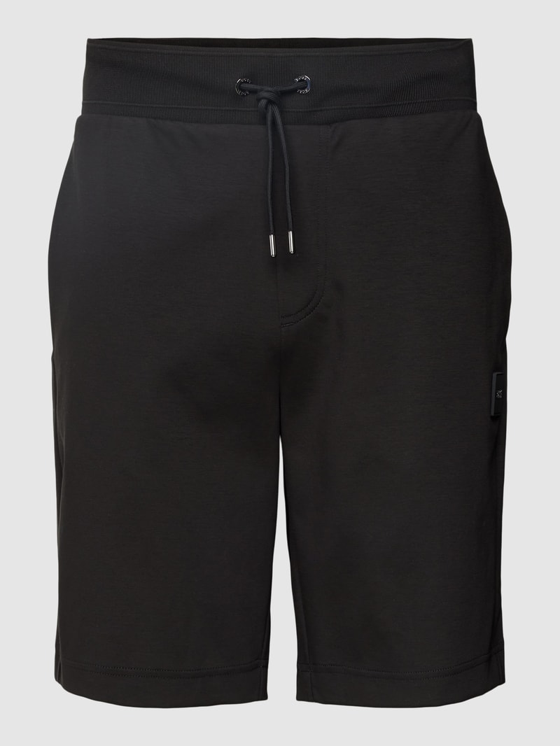 Sweatshorts mit Label-Patch Modell 'Lamson' in schwarz