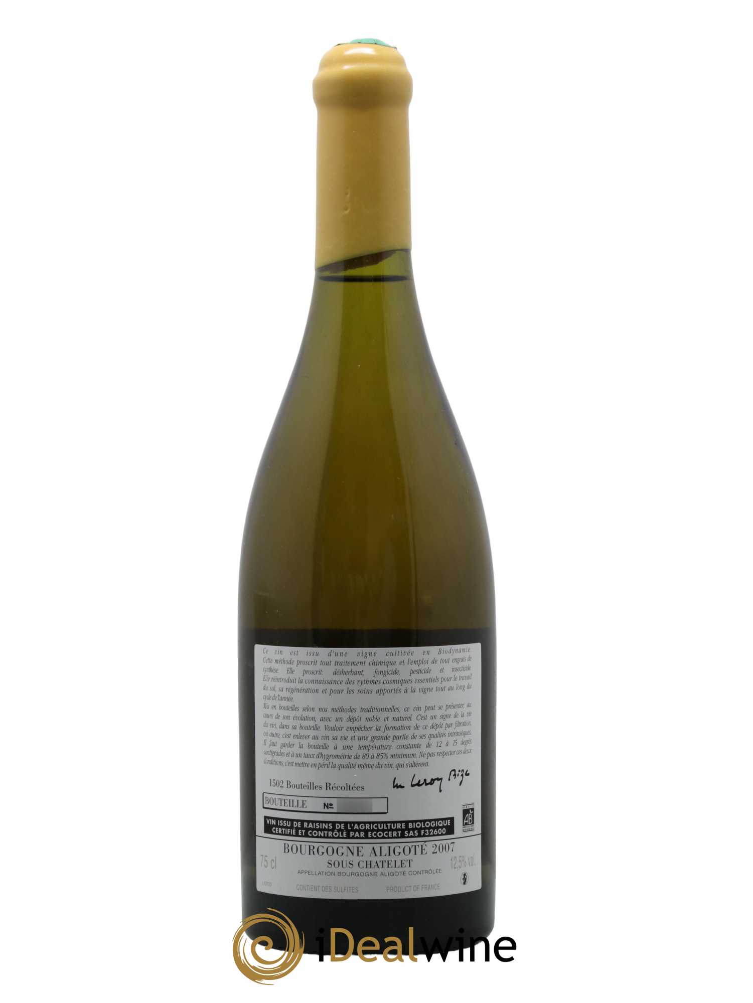 Bourgogne Aligoté Sous Chatelet d'Auvenay (Domaine)  2007 - Lot de 1 Bouteille