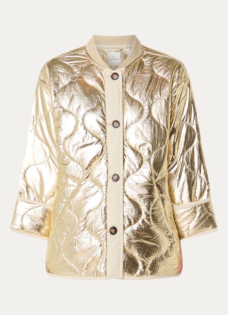 Summum Quilted jacket with quilt pattern and metallic finish