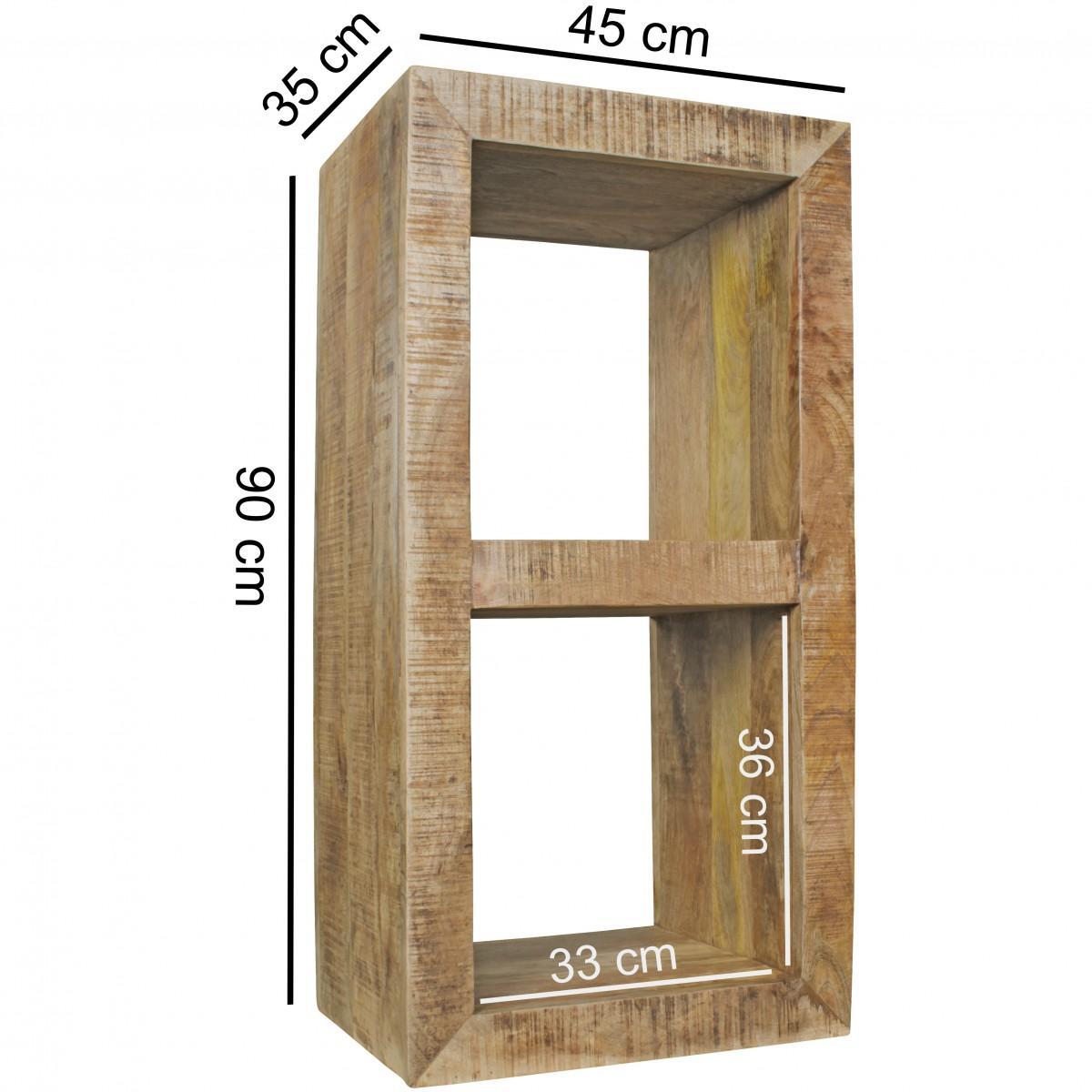 Wohnling Standregal RUSTICA Massivholz Mango 90 x 45 x 35 cm