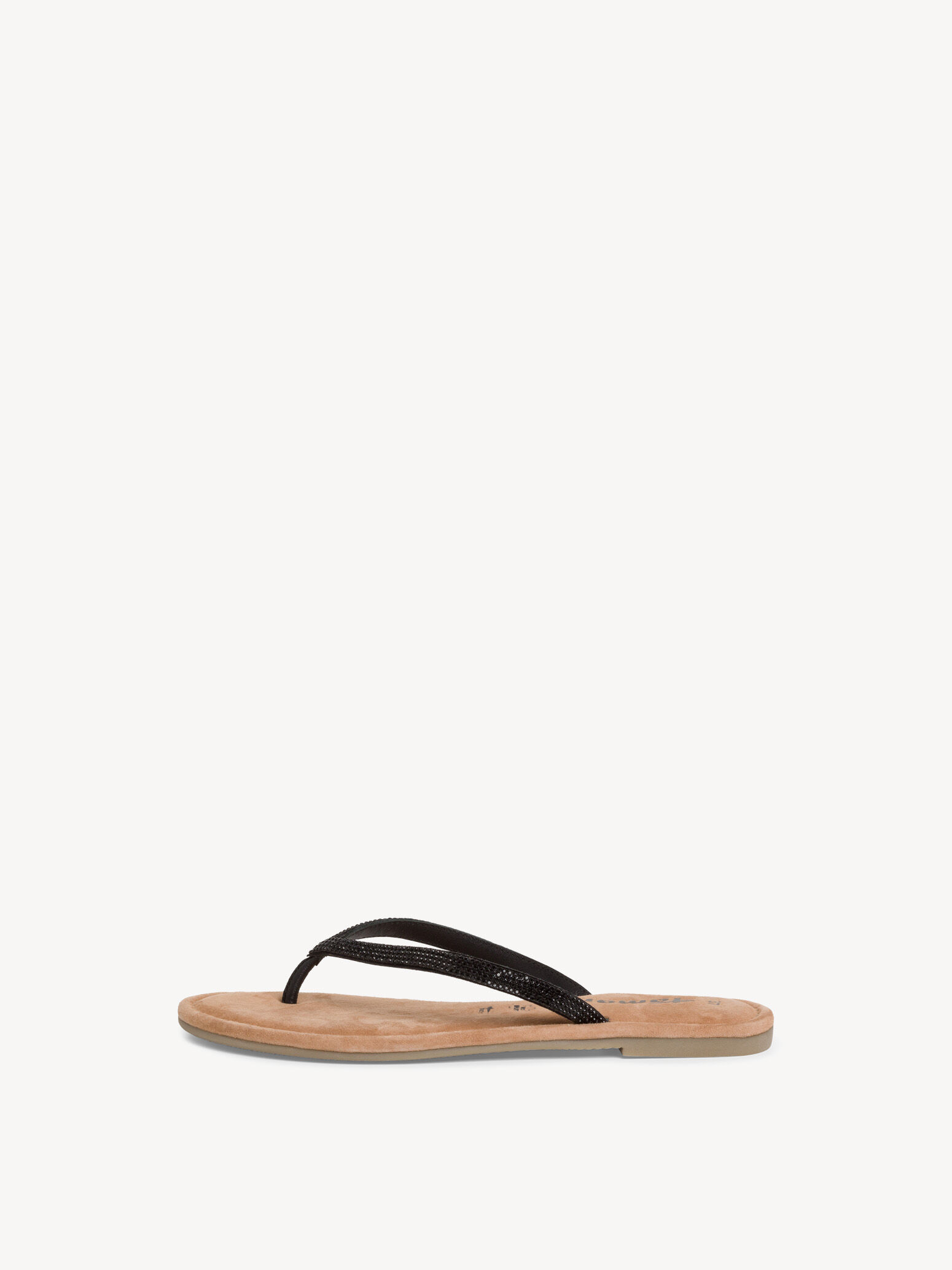 Tong en cuir - noir