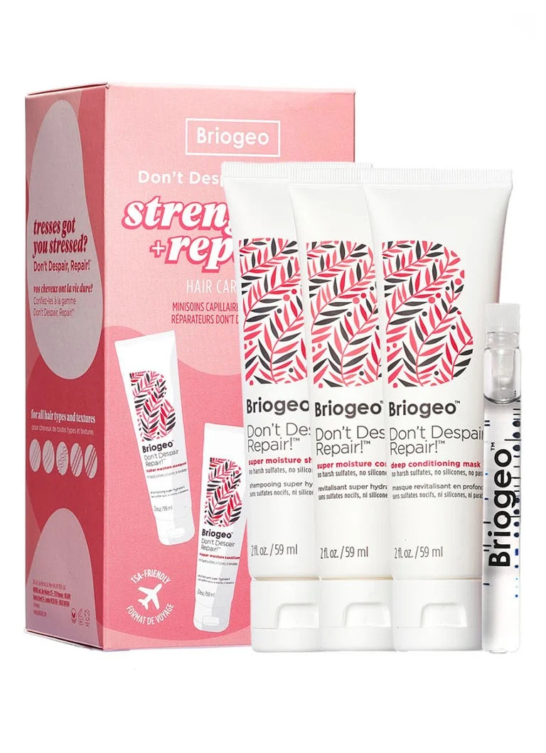 Kit de călătorie Briogeo Don't Despair, Repair!™ pentru întărirea și repararea părului - Set de îngrijire a părului în format de călătorie
