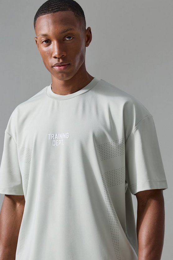 Perforiertes Oversize T-Shirt mit Active Training Dept Print