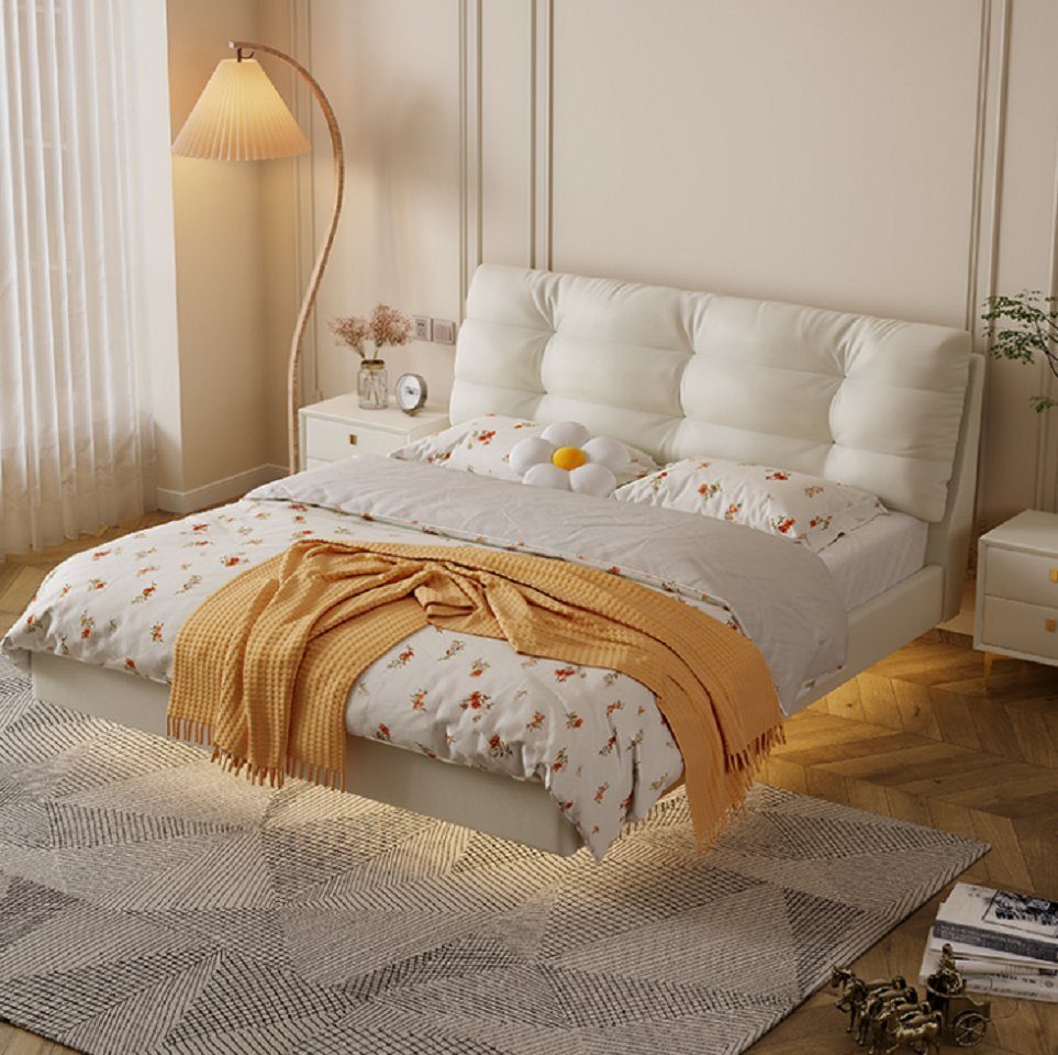 JVmoebel Bett Schlafzimmer Holzgestell Möbel Weißes Doppelbett Moderner (1-tlg., Nur Bett), Made in Europa
