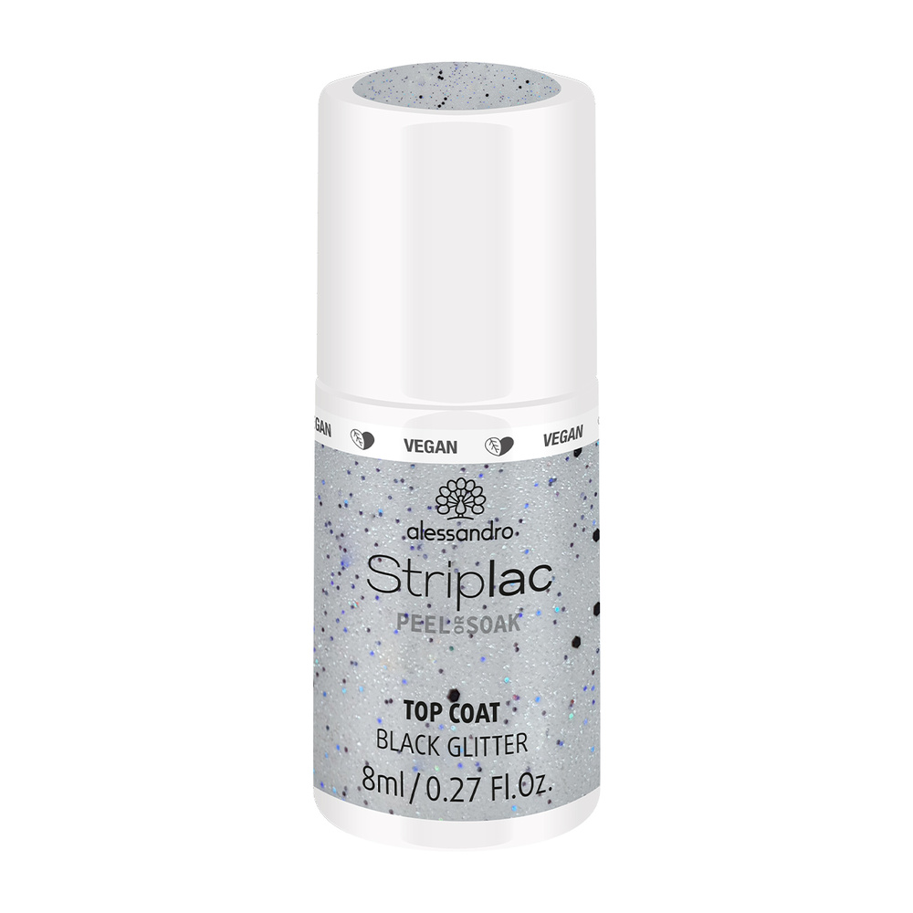 alessandro STRIPLAC TOP COAT BLACK GLITTER Vernis à ongles UV