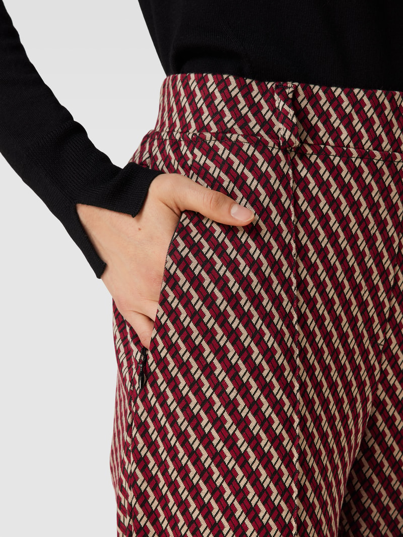 Super Slim Fit Hose mit Allover-Muster Modell 'LILLYTH KICK' in dunkelrot