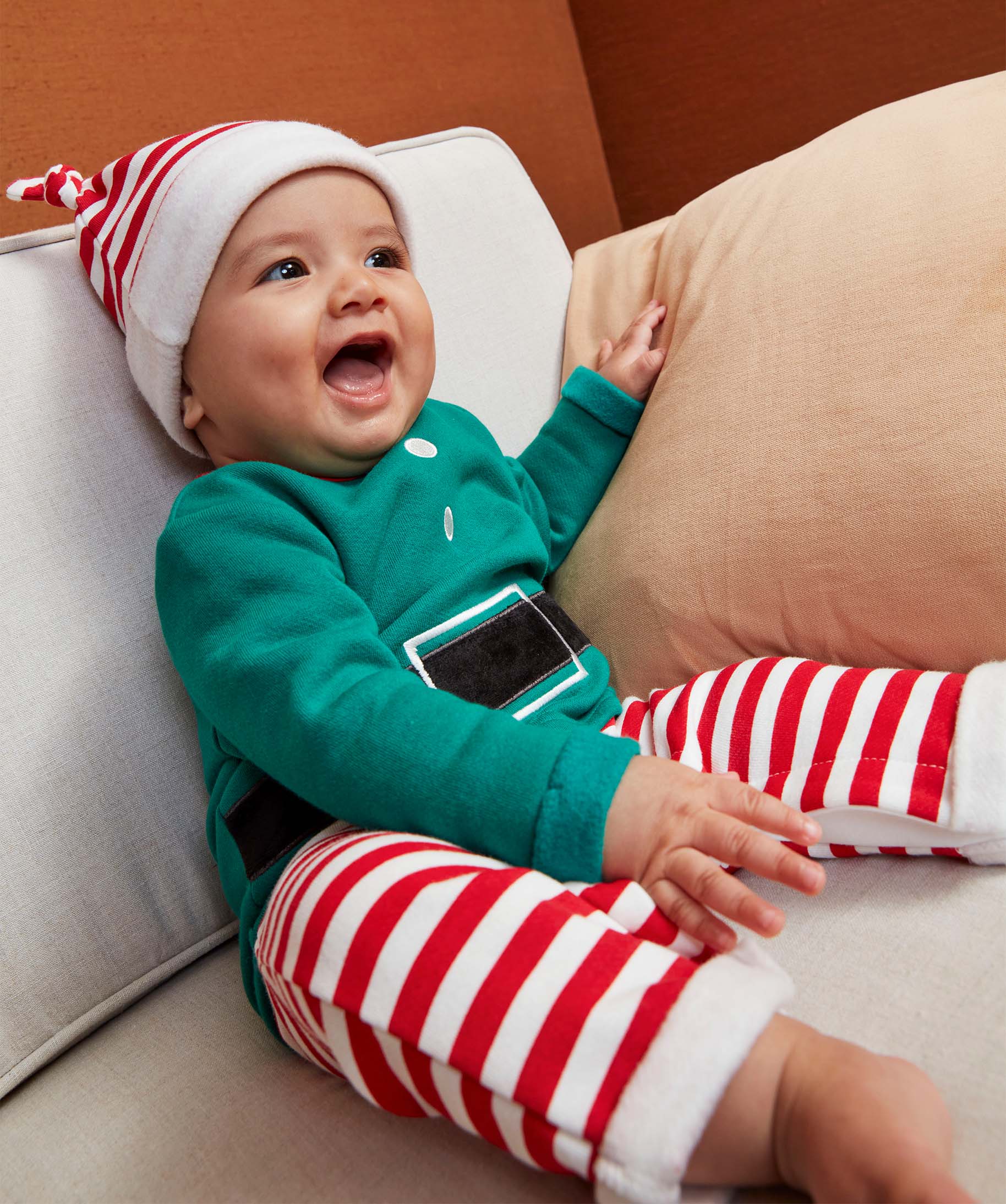 Ensemble bébé 2 pièces spécial Nol : combinaison + bonnet vert | GEMO