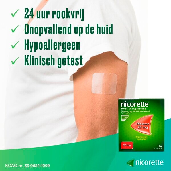 Nicorette Invisi Plåster 25 mg Nikotinplåster Medicin - 14 stycken