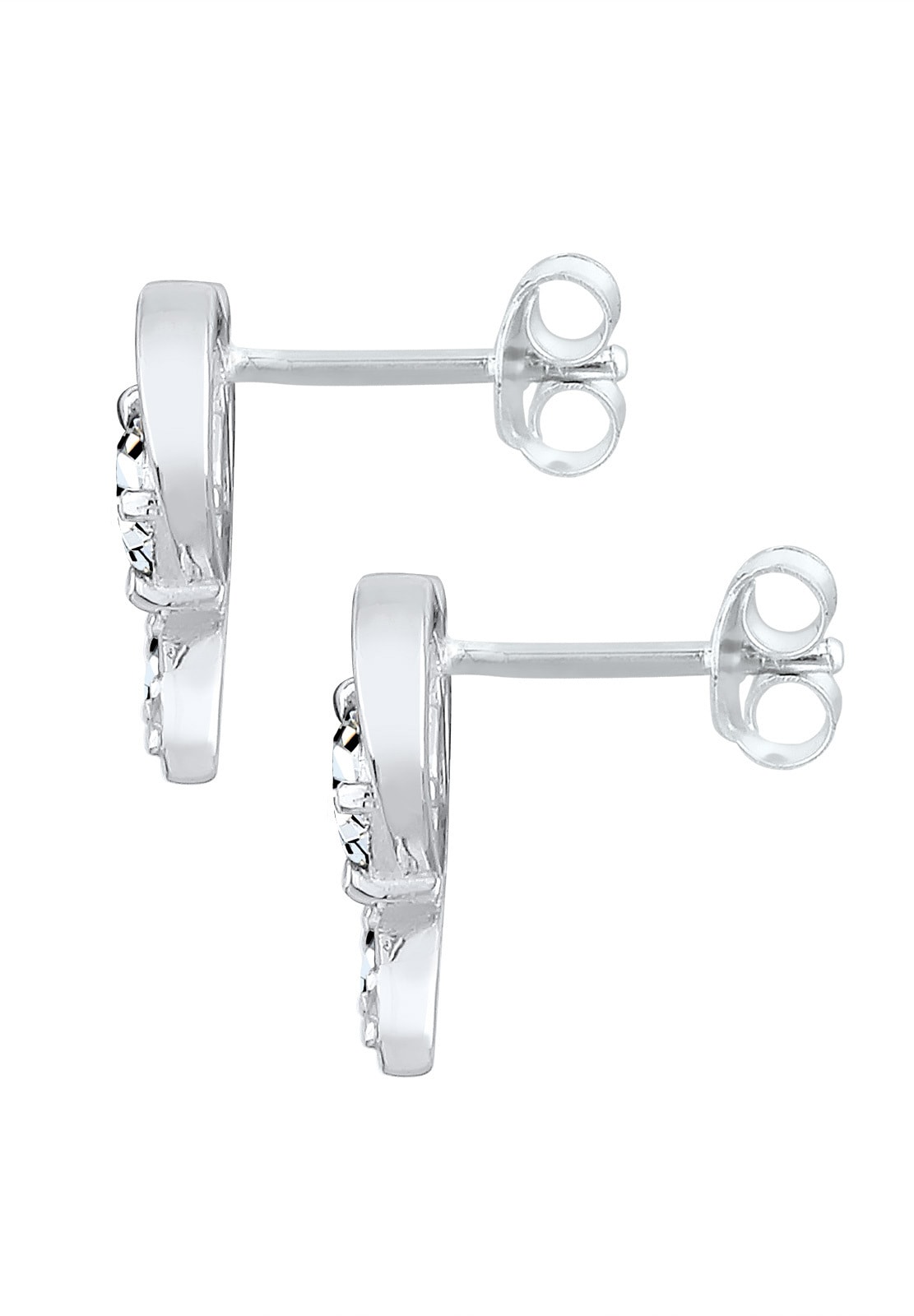 Orecchini a lobo da donna Elli a forma di cuore con cristalli in argento sterling 925