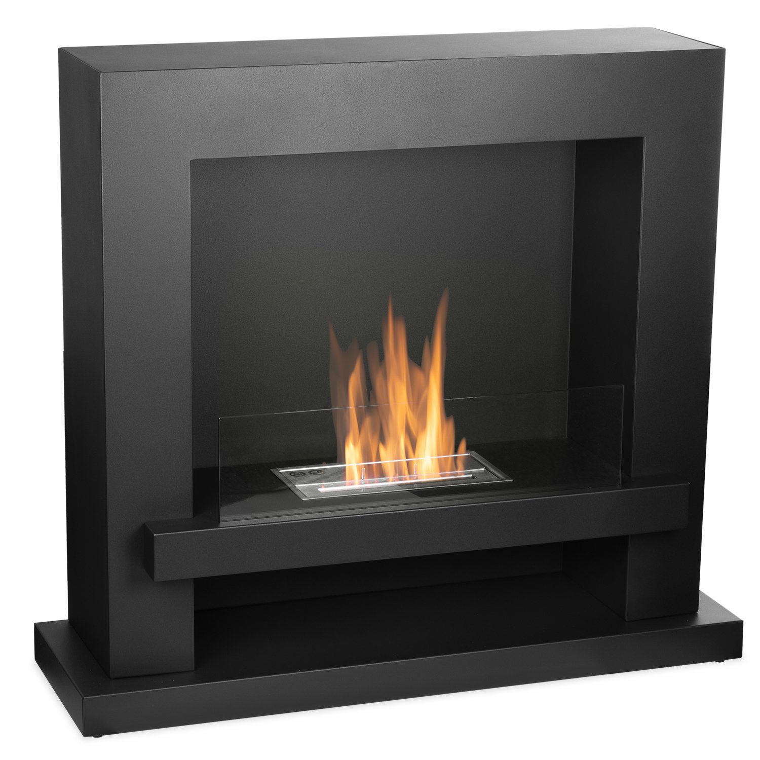 Moritz Dekokamin Standkamin 100 x 90 x 31 cm Raumteiler 1,5 Liter Brenner, Ethanolkamin Tischkamin Tischfeuer Gartenfeuer Feuerstelle Bio Ethanol