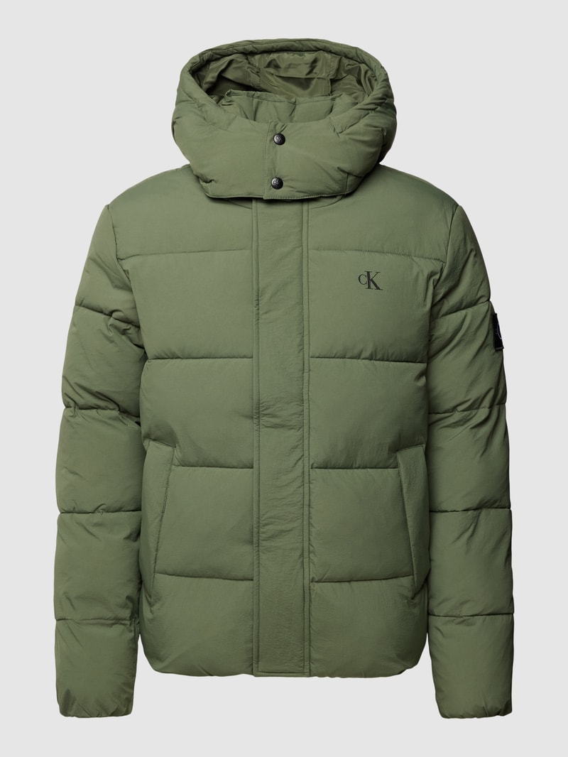 Jacke mit Label-Print in olivgrün