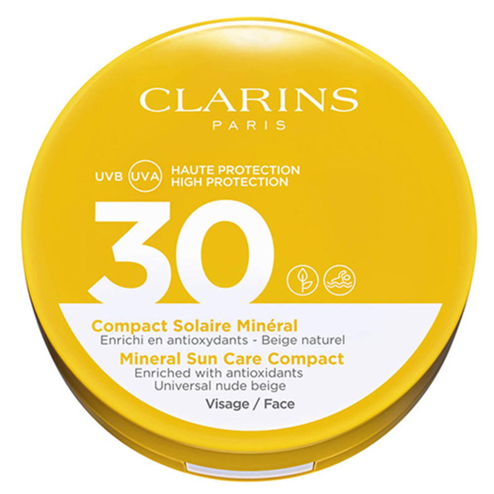 Clarins Compact Solaire Minéral - Visage UVA/UVB 30 Crème solaire enrichie en antioxydants