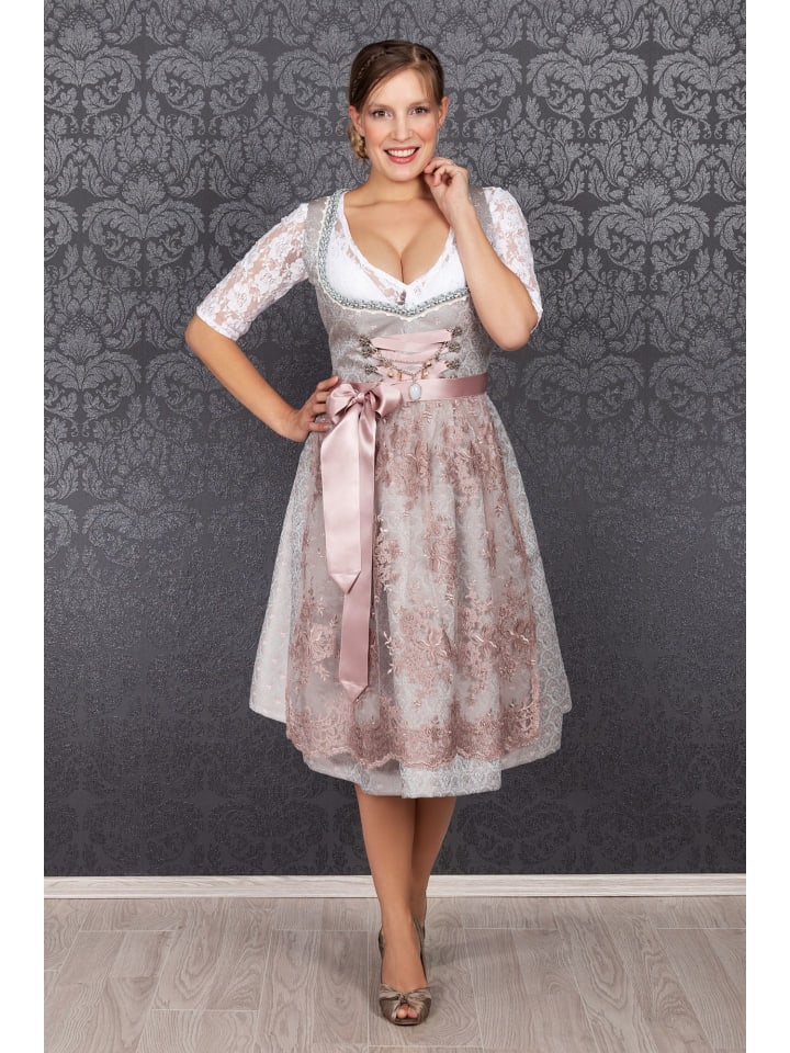 Edelnice Midi Dirndl 2-teilig Aurelie in silber, rosé günstig kaufen