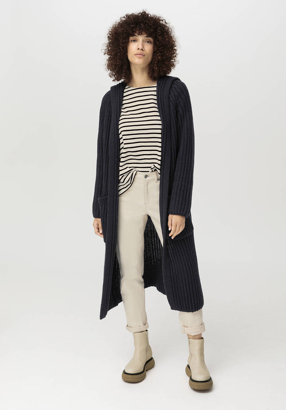 Strickmantel aus Bio-Baumwolle und Bio-Merinowolle