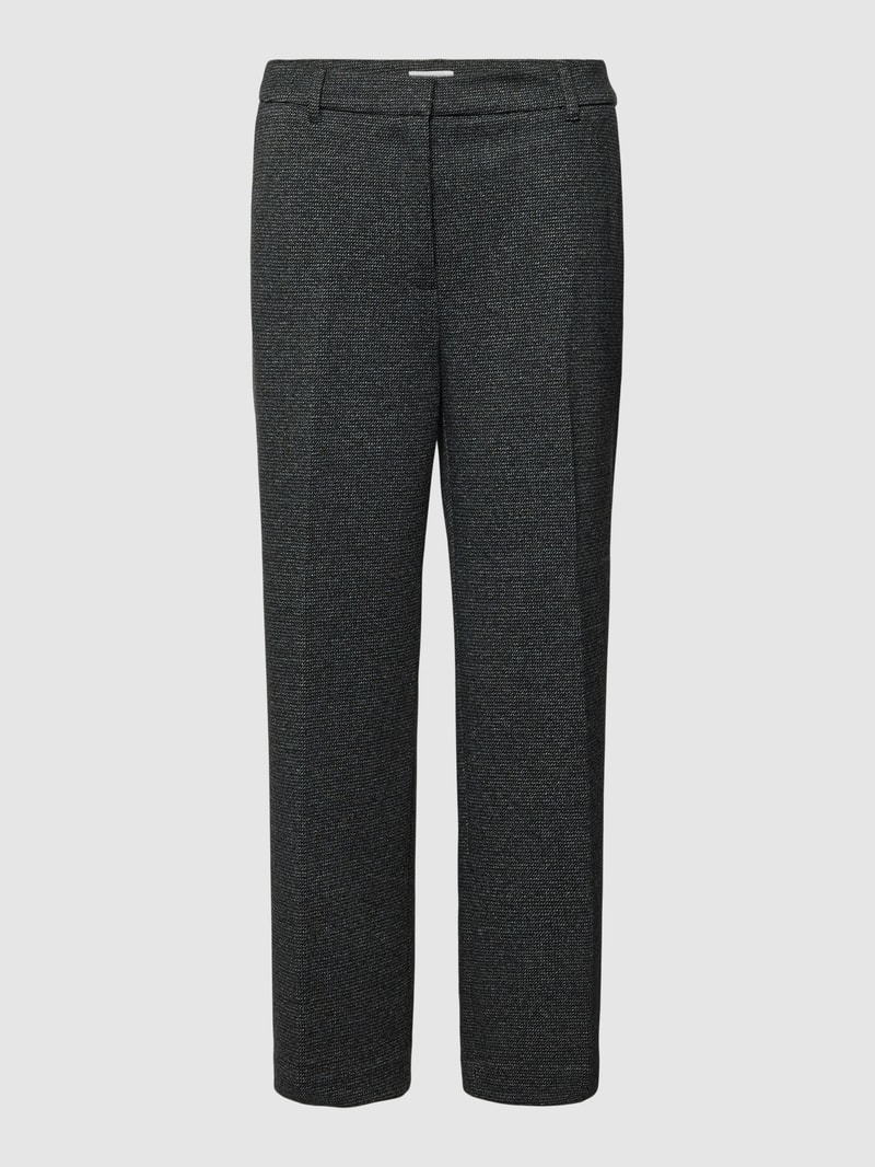 Stoffhose in Melange-Optik in schwarz