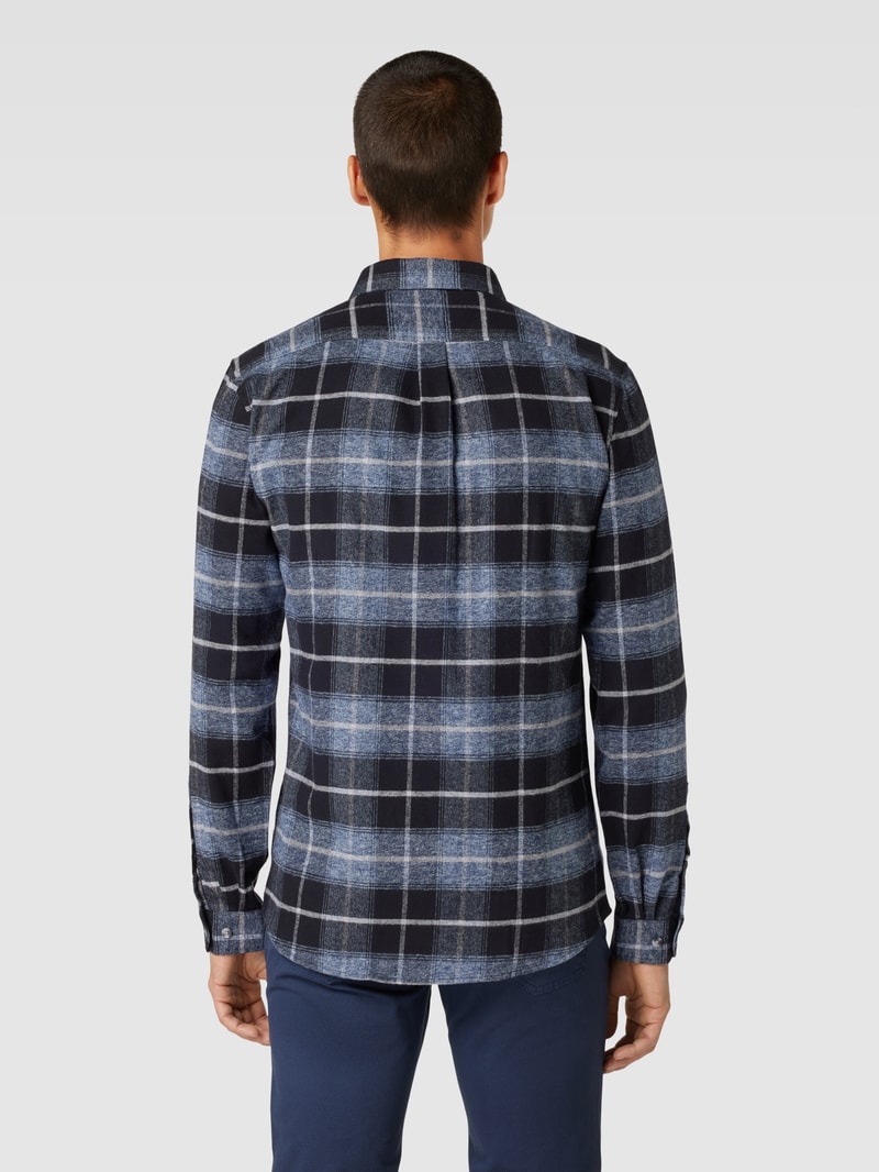 Slim Fit Freizeithemd mit Karomuster in dunkelblau