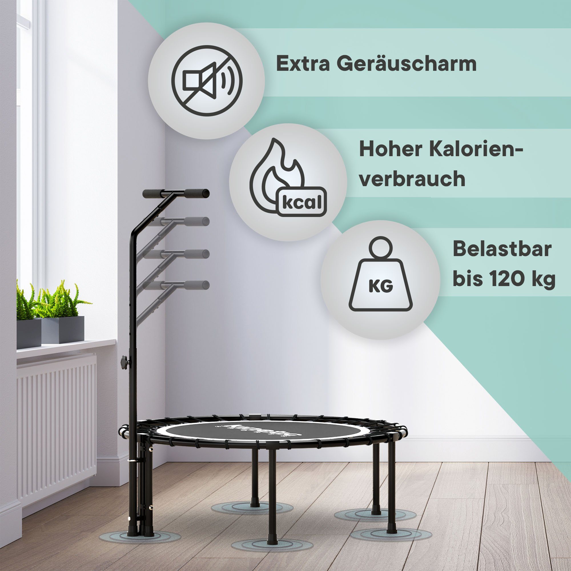 Kinetic Sports Fitnesstrampolin TPLE40, Ø 101,60 cm