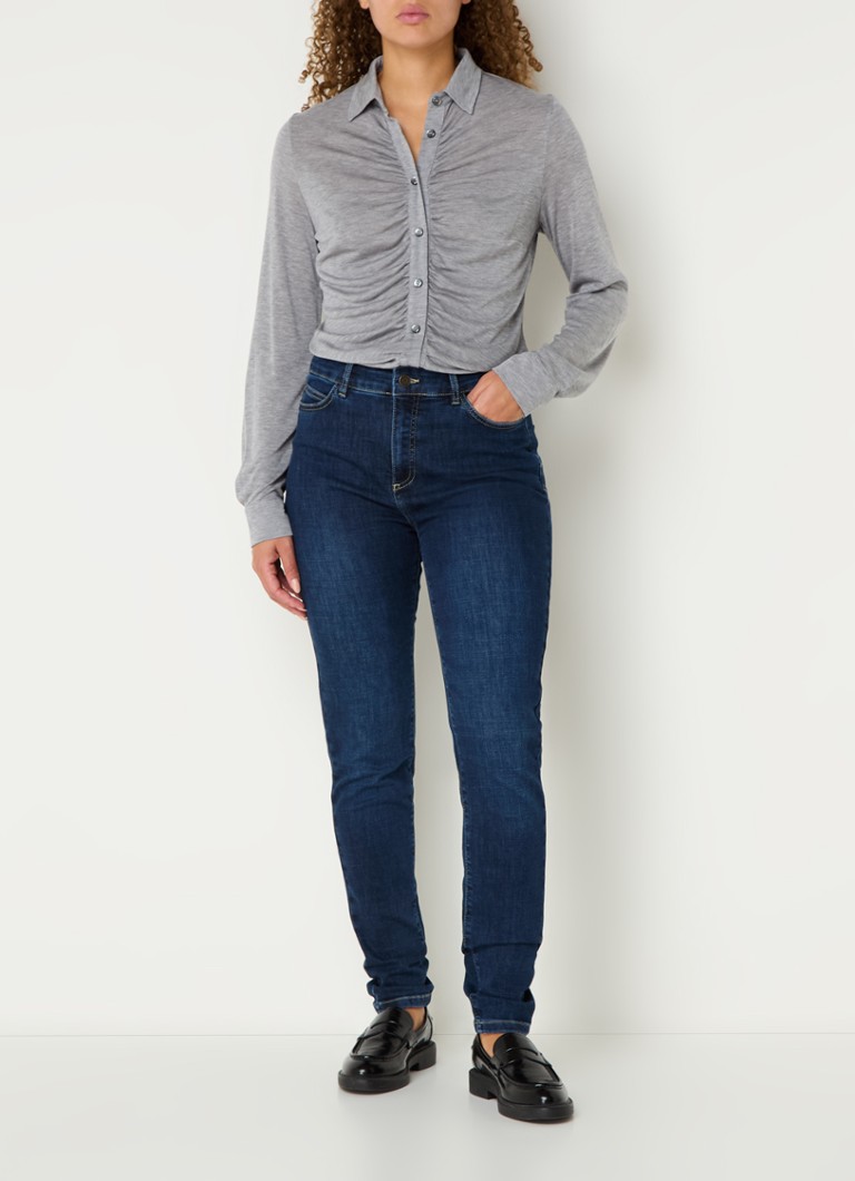 Blugi skinny cu talie înaltă Claudia Sträter, decolorare închisă