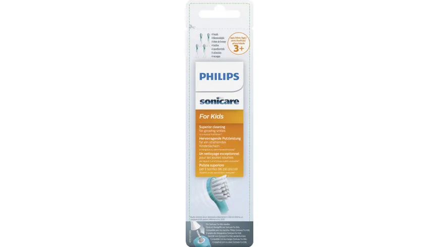 PHILIPS Sonicare For Kids Mini-Bürstenköpfe, 3+, 4 St