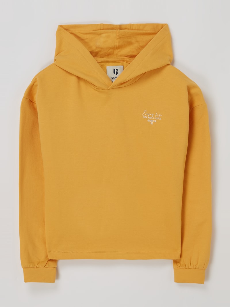 Hoodie mit Message in gelb