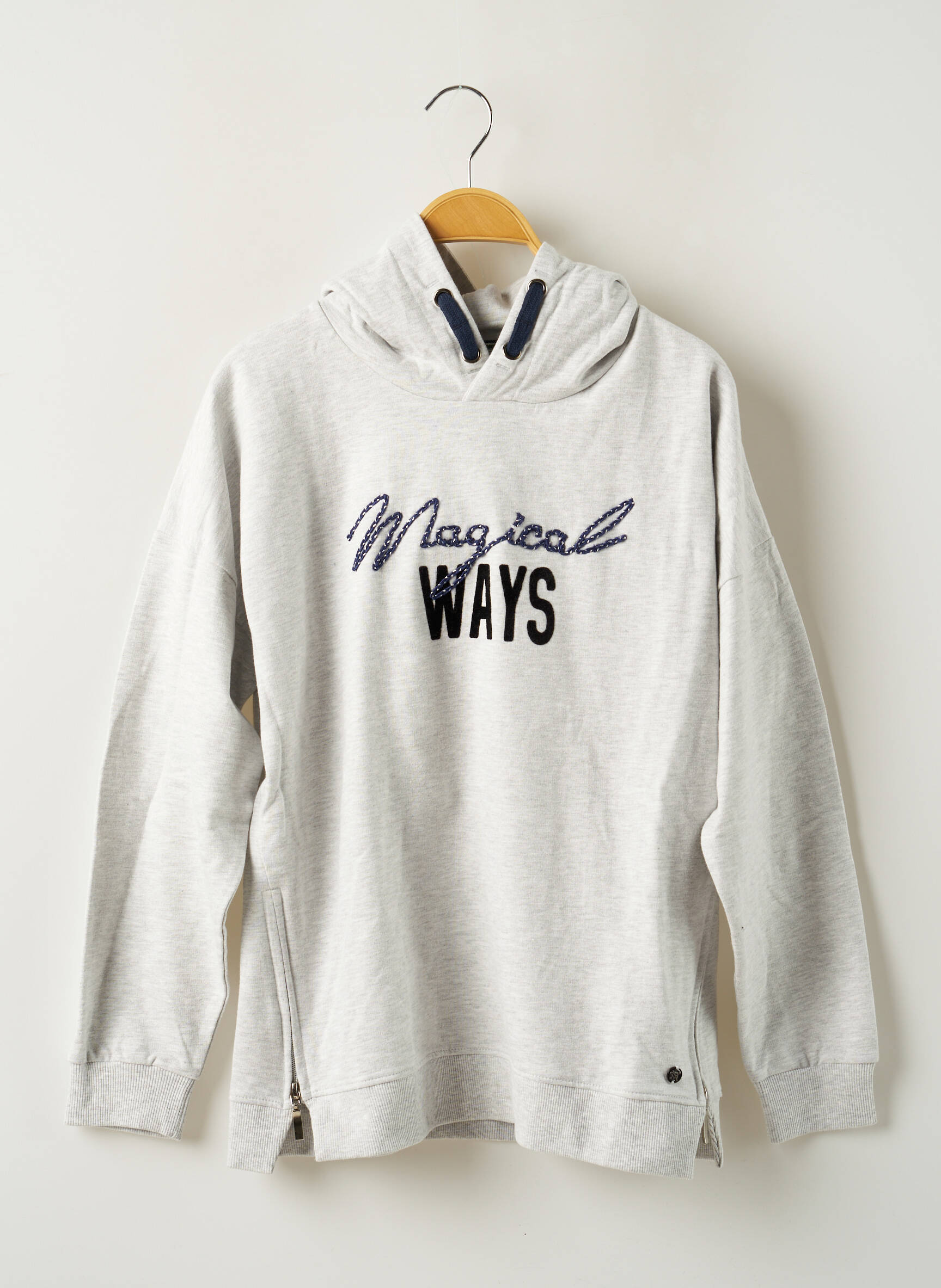 Beckaro Sweat Capuche Fille couleur gris