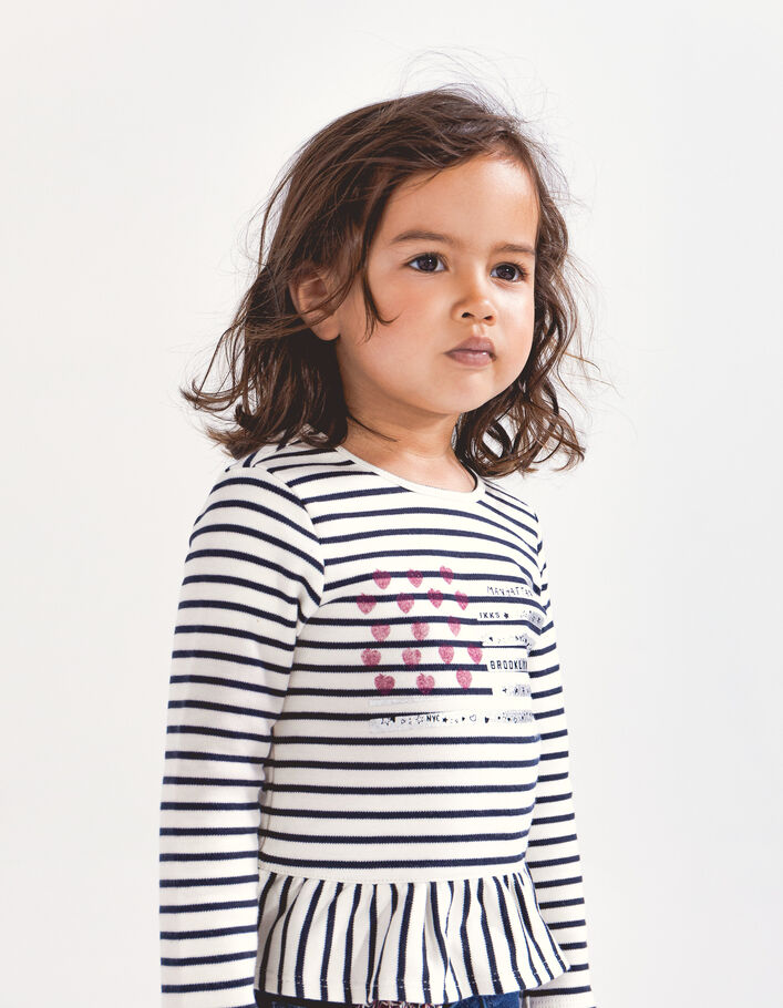 T-shirt marinière coton bio visuel drapeau bébé fille