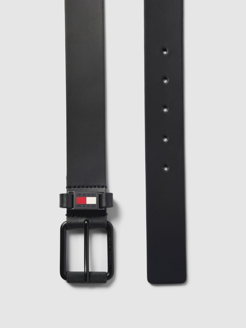 Gürtel aus Büffelleder mit Label-Detail Modell 'ROLLER BUCKLE' in schwarz