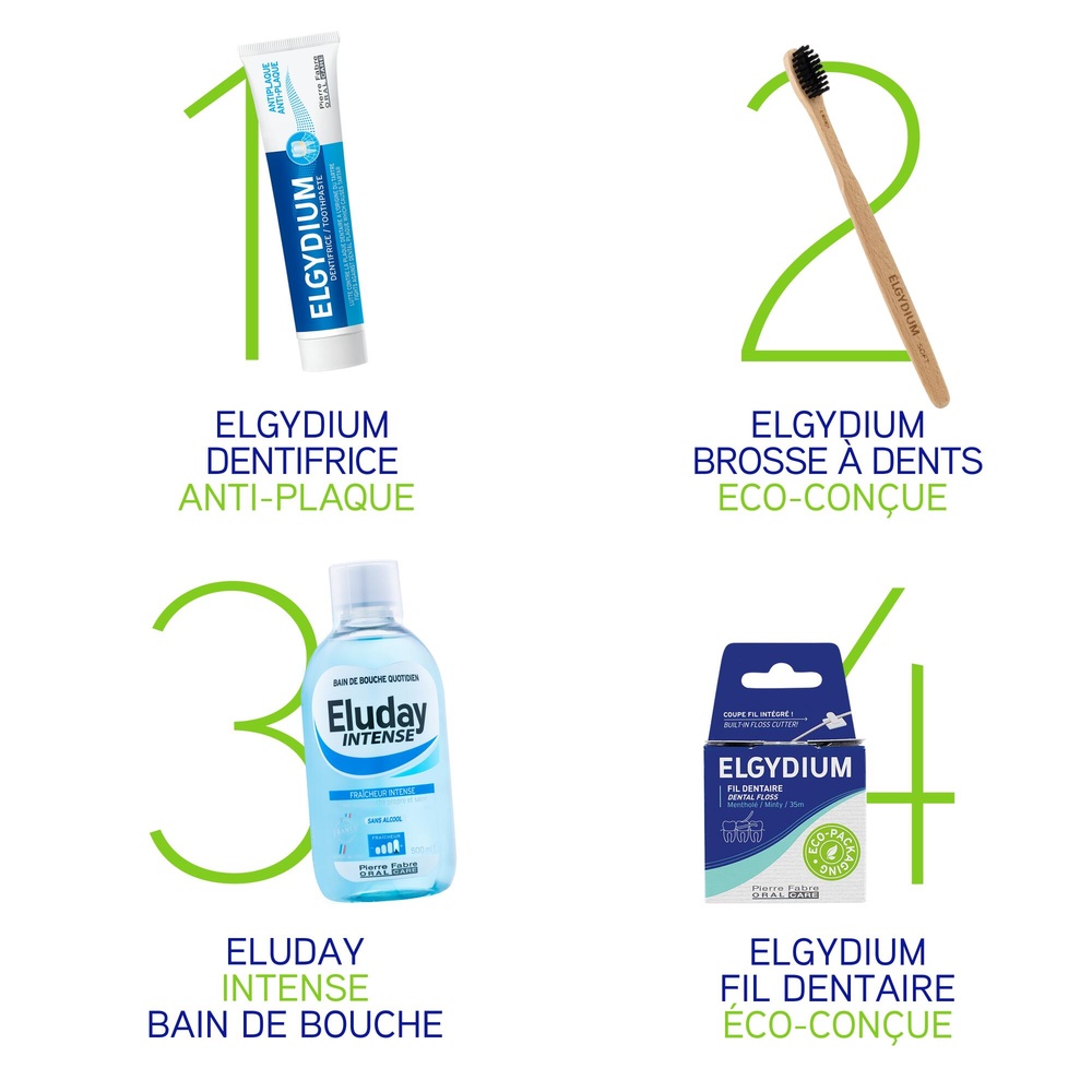 Oral Care ELGYDIUM Brosse à dents Bois Eco conçuesouple Brosse à dents