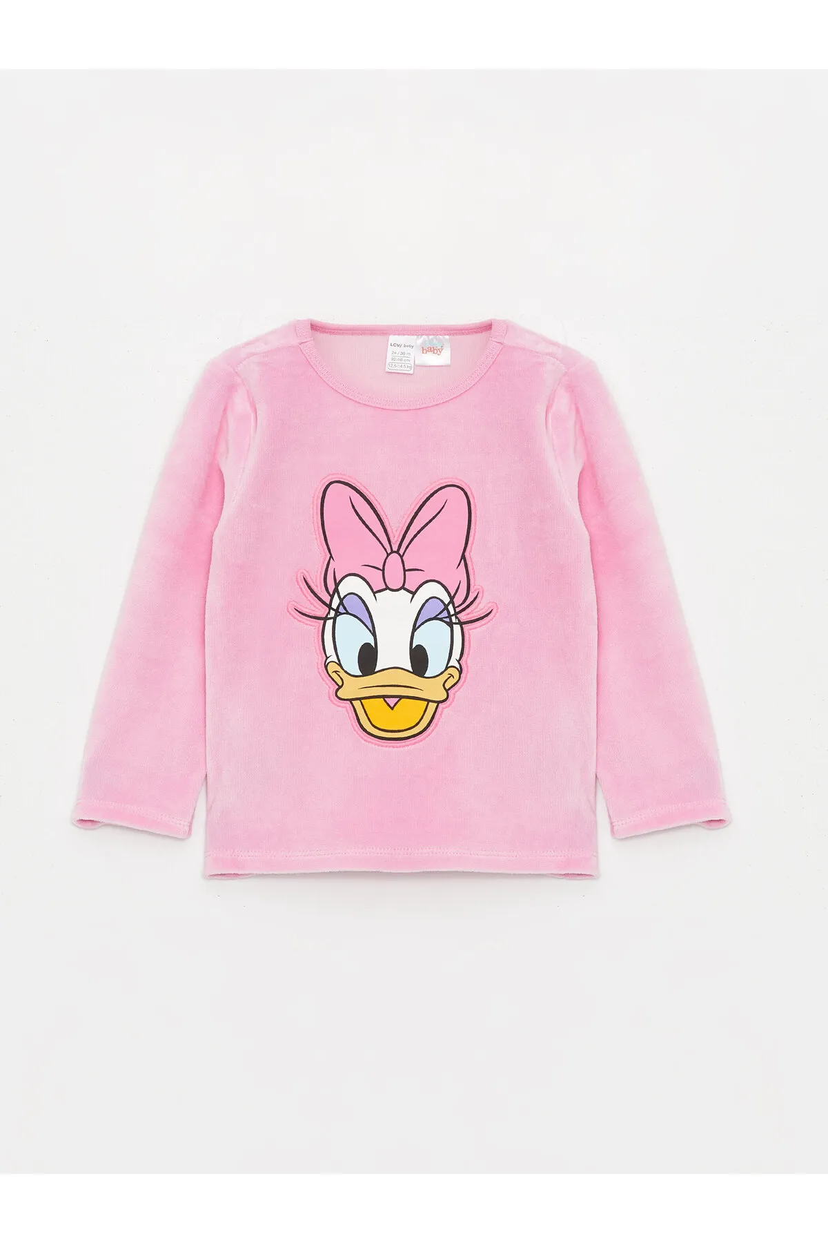 LC Waikiki  Langarm-Pyjama-Set für Babys mit Rundhalsausschnitt und Gänseblümchen-Enten-Aufdruck
