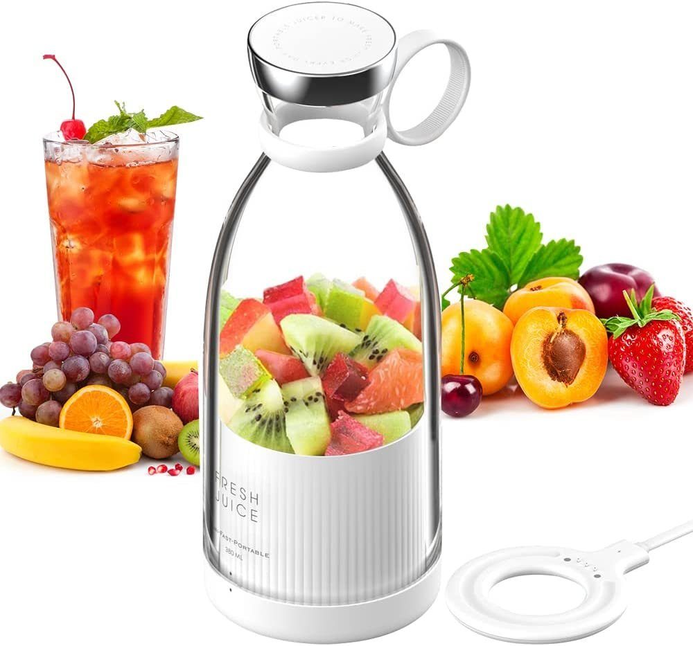 Aoucheni Smoothie-Maker Blender Smoothie Makers,350ml mit USB-Ladegerät