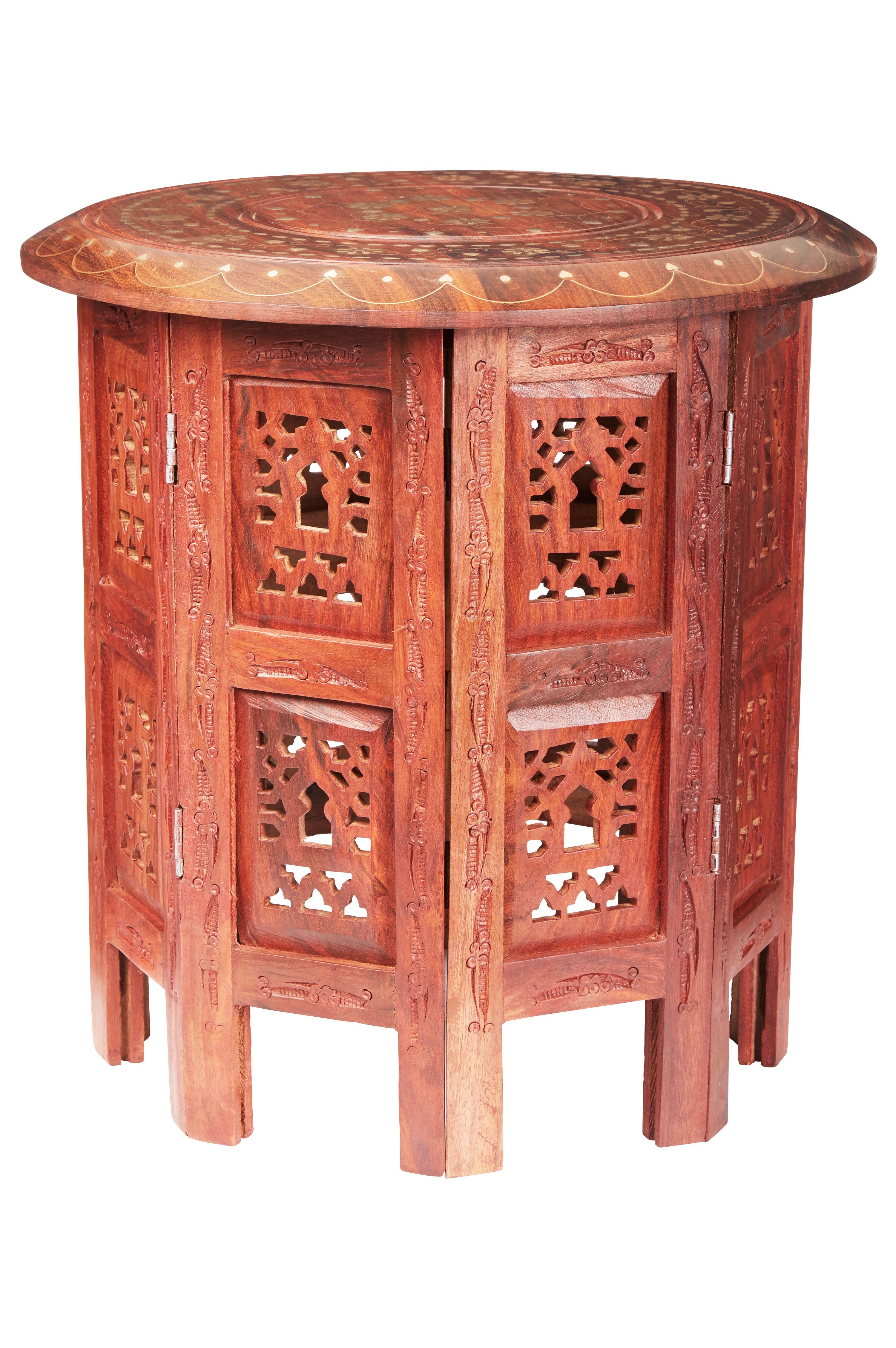 Marrakesch Orient & Mediterran Interior Beistelltisch Marokkanischer Beistelltisch Caglanur, Couchtisch, Klapptisch, Handarbeit