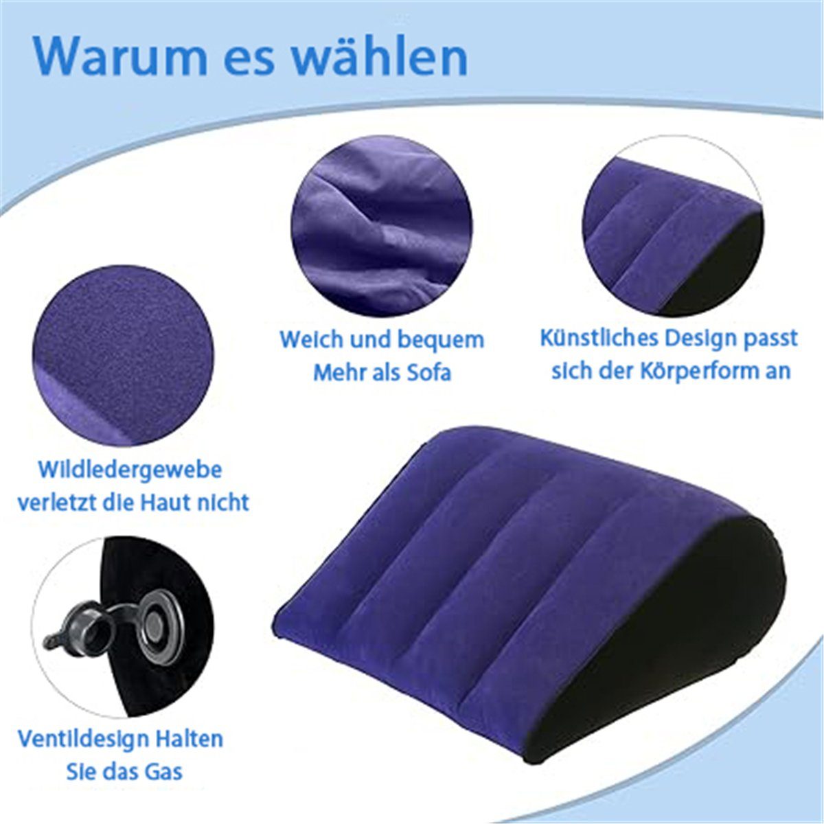 VOCTVTB Haltungskissen Taillenpolster, dreieckig, faltbar, lochloses Sexspielzeug für Paare, 1-tlg.